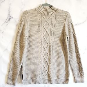 LUCKY BRAND Grey Mockneck Sweater, Size Small